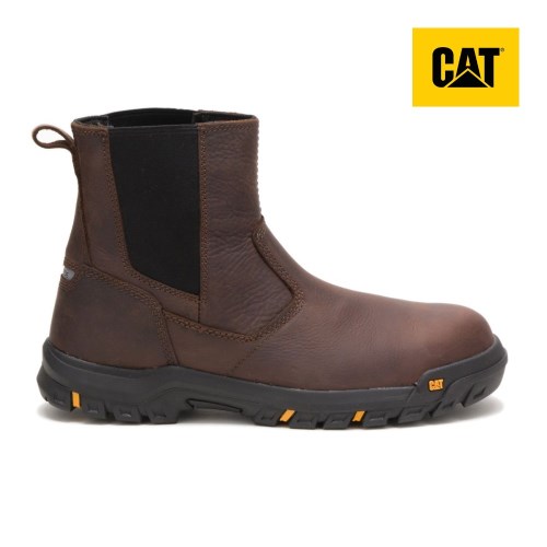 Caterpillar Wheelbase Steel Toe Miesten Turvakengät TummanRuskea (JASNK)